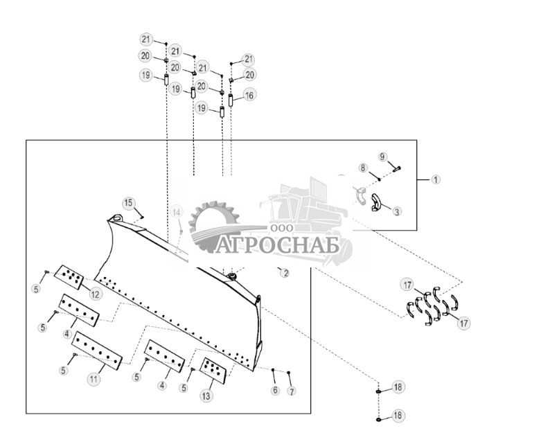 Отвал (механизм наклона под углом) (129 дюймов) - ST26456 328.jpg